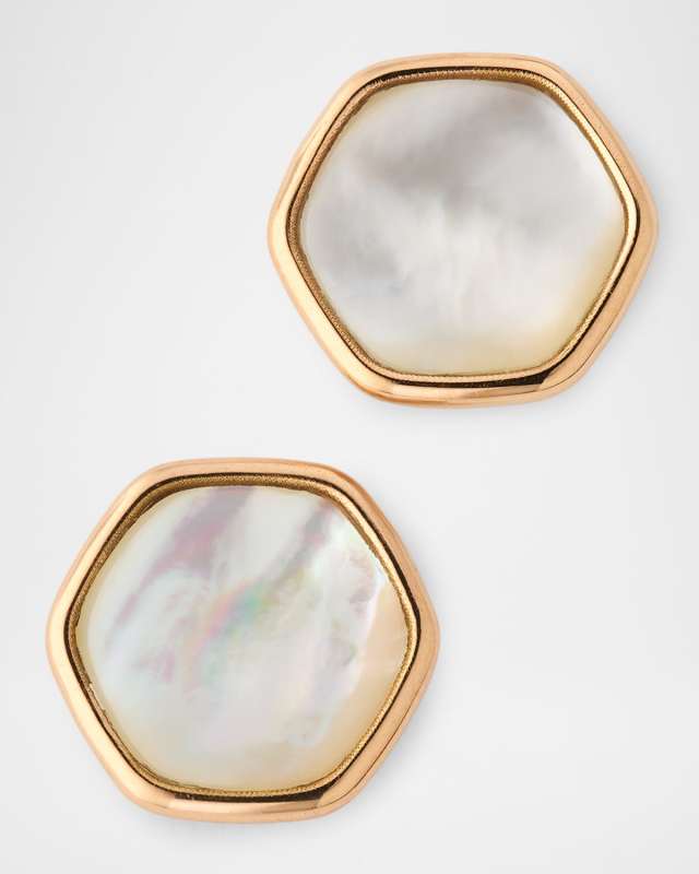 18K Rose Gold Mother-Of-Pearl Stud Earrings